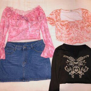 4 Shirts + 1 Skirt Bundle - Size L